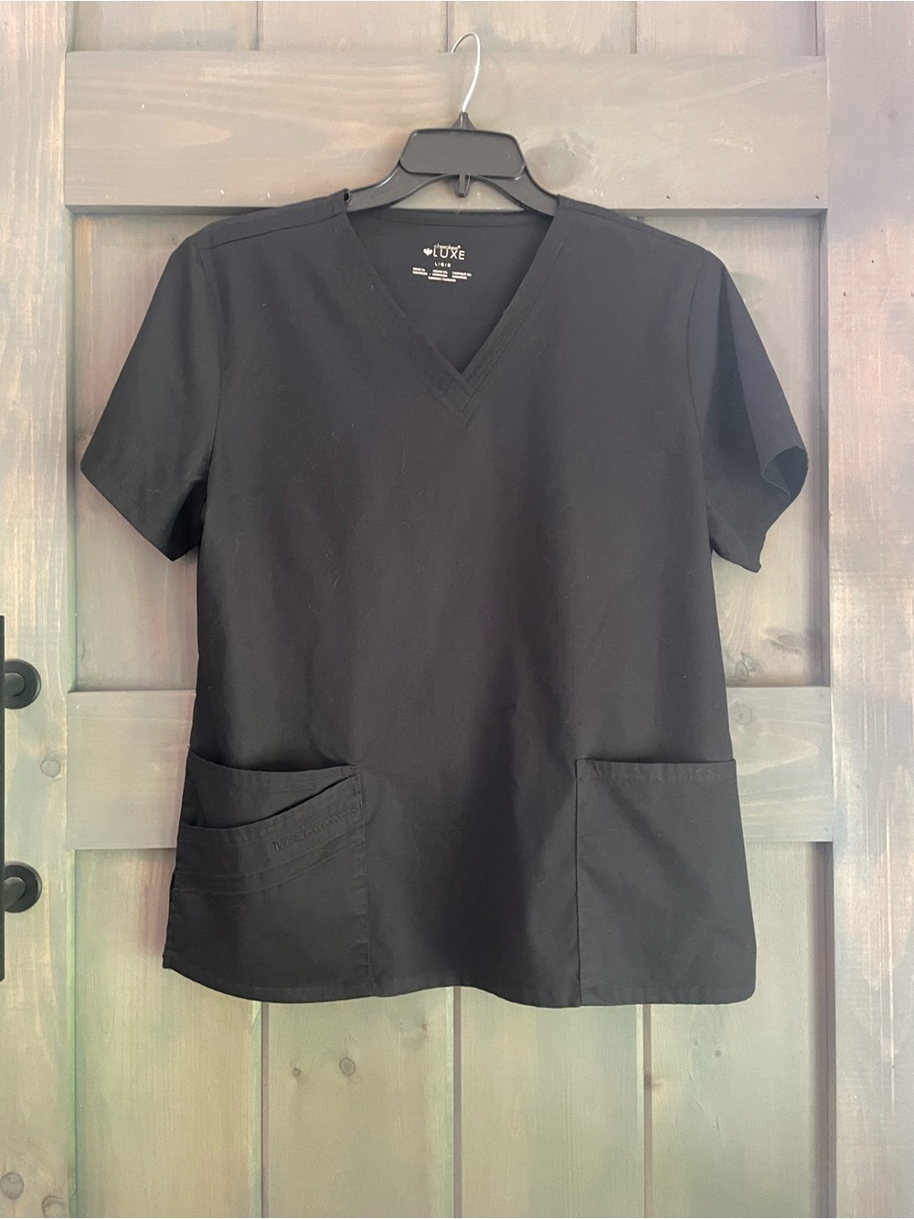 Cherokee Women's Black V-Neck Short Sleeve Scrub Top
